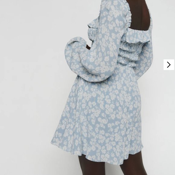 Reformation - Morris Dress, Size 0, Light Blue - Picture 3 of 6